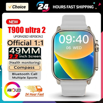 T900 Ultra 2 Smartwatch 49mm – Bluetooth Call, NFC, Música, Jogos, Carregamento Sem Fio, Compatível Android/iOS