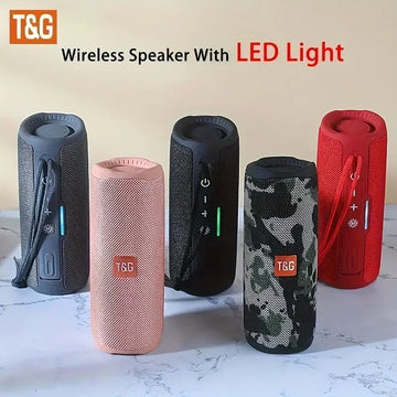 Caixa de Som Bluetooth T&G 365 Transparente – Show de Luzes LED, Graves Potentes e Rádio FM (Lançamento)