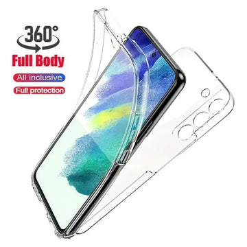 Capa Transparente 360° Full Wrap para Samsung Galaxy S21 a S25 Ultra – Anti-Arranhão e Anti-Dedo