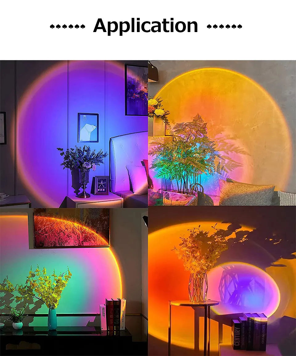 Luminária Smart Sunset Lamp RGB – Controle via App e Remoto (Efeito Pôr do Sol para Fotos, Vídeos e Decor)