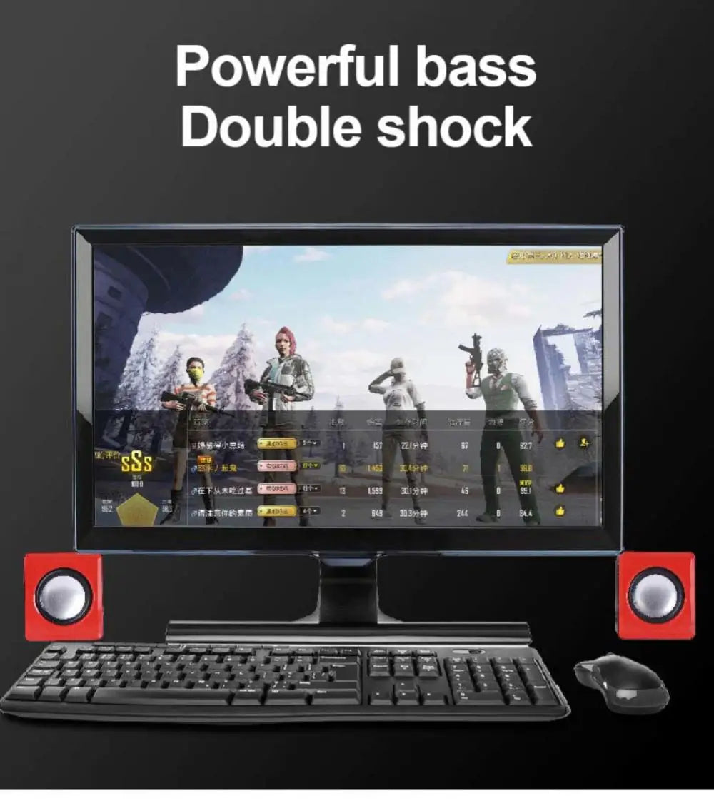 Kit Par Caixas de Som Mini para PC e Notebook – Áudio Estéreo 2.0 Compacto e Potente (Conexão USB + P2)