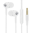 Fone de Ouvido In-Ear Com Fio 3.5mm HCQWBING – Som Estéreo com Graves, Microfone e Controle de Volume para Celular e Música