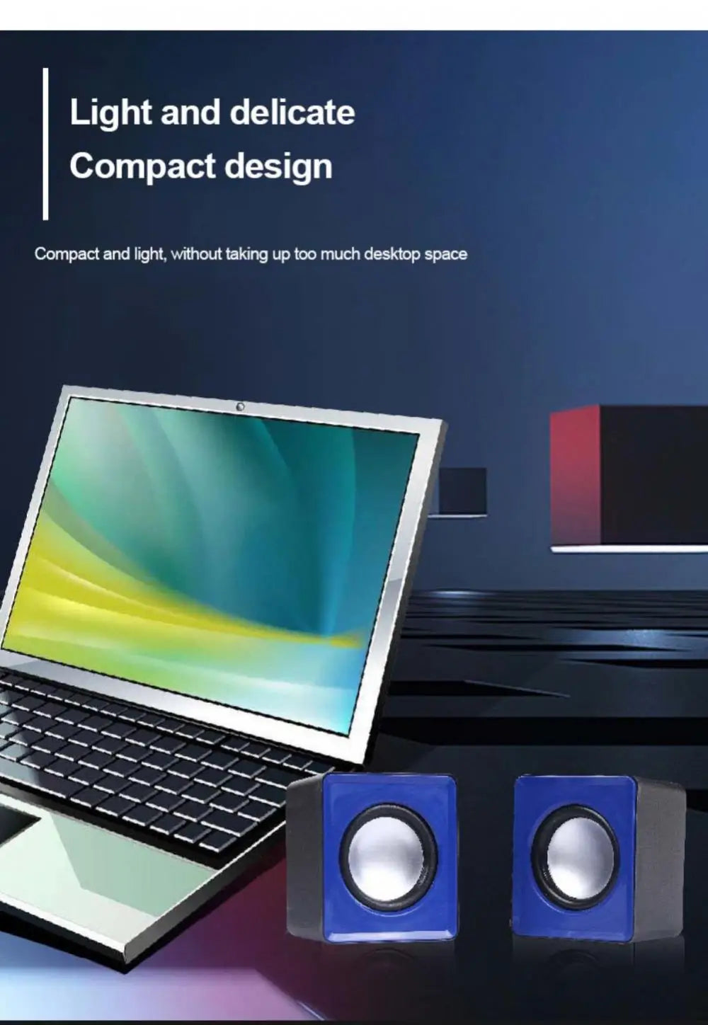 Kit Par Caixas de Som Mini para PC e Notebook – Áudio Estéreo 2.0 Compacto e Potente (Conexão USB + P2)