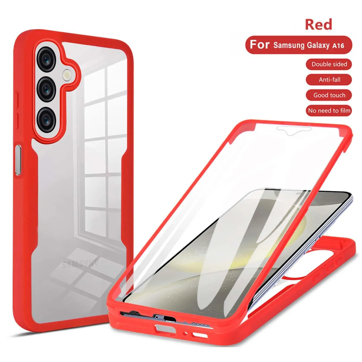 Capa 360° Antichoque e Antiqueda Transparente para Samsung Galaxy A16 A15 A14 A13 A06 A05S A04S – Full Coverage