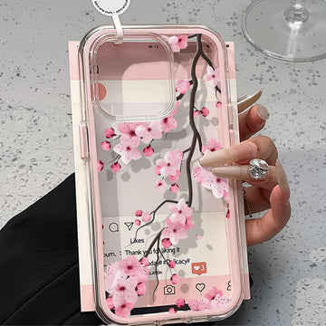 Capa 2 em 1 Candy Color para iPhone 11 a 17 Pro Max / 17 Air – TPU Macia, Transparente com Flores, Anti-Queda
