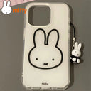 Capa Miffy Kawaii para iPhone XS / XR / 11 / 12 / 13 / 14 / 15 / 16 Pro Max – Anti-queda, Full Cover, Presente Fofo para Meninas
