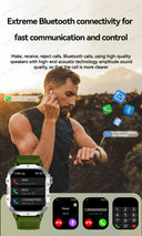 Smartwatch Tático Militar 2025 – Bateria de Longa Duração (400mAh), Lanterna LED e Chamadas Bluetooth