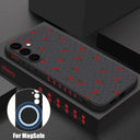 Capa Magnética Little Cherry para Samsung Galaxy S25 FE / S25 / S24 / S23 / S22 Ultra Plus – Soft Case com Alça e Carregamento Magsafe