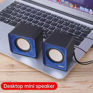 Kit Par Caixas de Som Mini para PC e Notebook – Áudio Estéreo 2.0 Compacto e Potente (Conexão USB + P2)