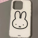 Capa Miffy Kawaii para iPhone XS / XR / 11 / 12 / 13 / 14 / 15 / 16 Pro Max – Anti-queda, Full Cover, Presente Fofo para Meninas