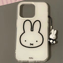 Capa Miffy Kawaii para iPhone XS / XR / 11 / 12 / 13 / 14 / 15 / 16 Pro Max – Anti-queda, Full Cover, Presente Fofo para Meninas