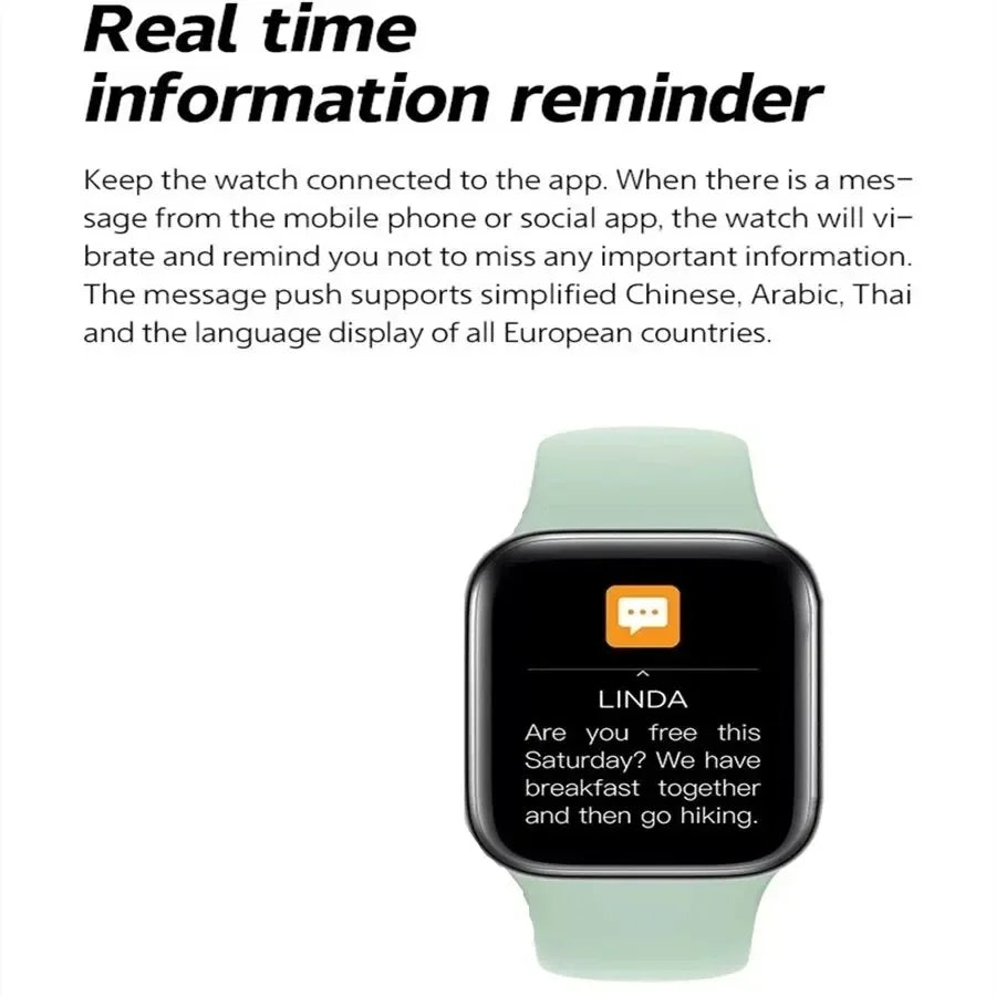 Smartwatch i8 Series Tela 1.73" – Faz Chamadas, Monitora Saúde e Notificações (Android e iPhone)