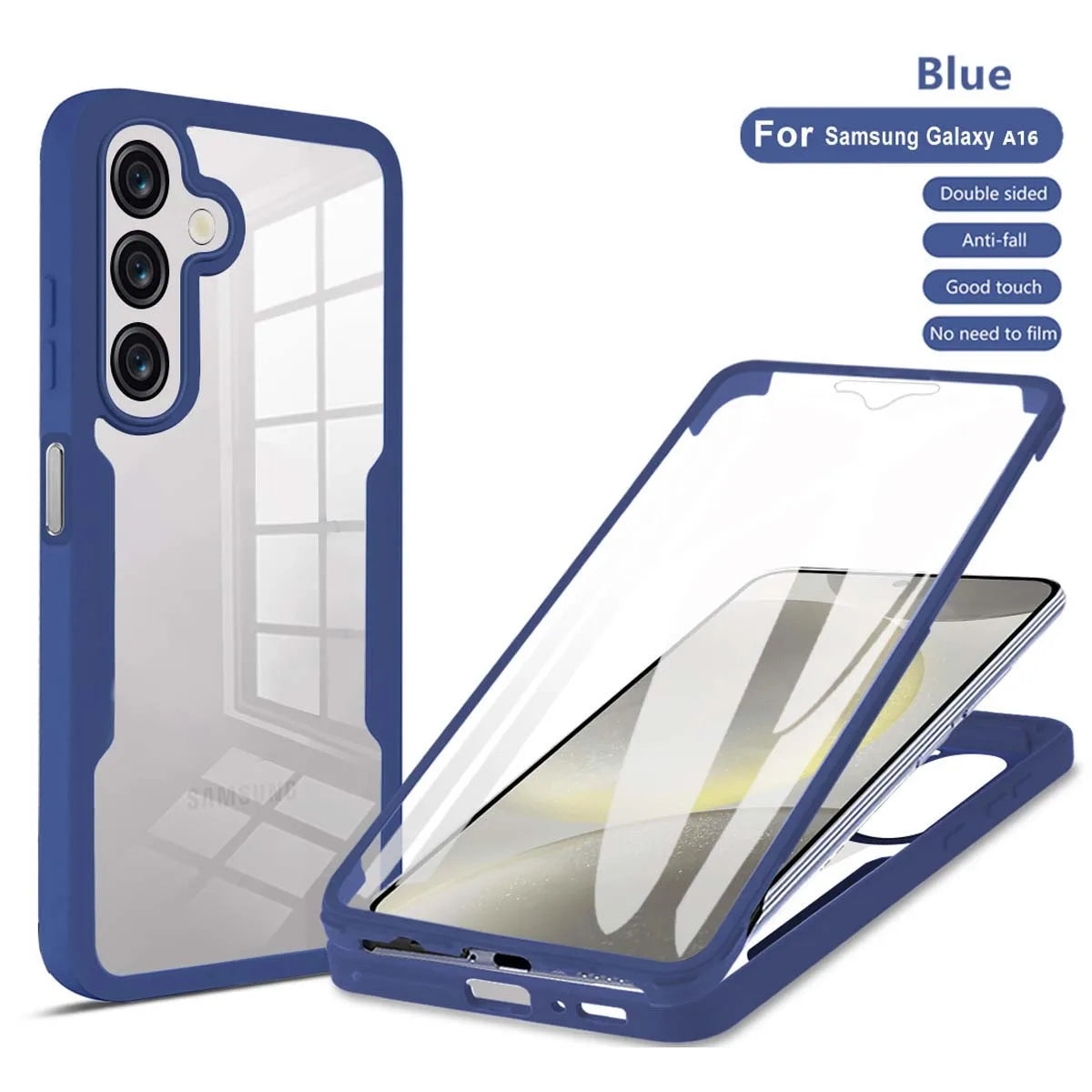 Capa 360° Antichoque e Antiqueda Transparente para Samsung Galaxy A16 A15 A14 A13 A06 A05S A04S – Full Coverage