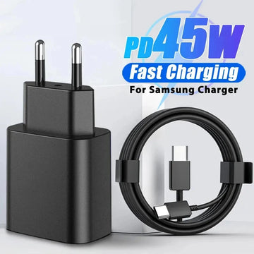 Wocoolsi 45W PD Super Fast Charger – Adaptador Tipo C para S22, S23 Ultra, Note 10+ 5G (US/EU/UK Plug)