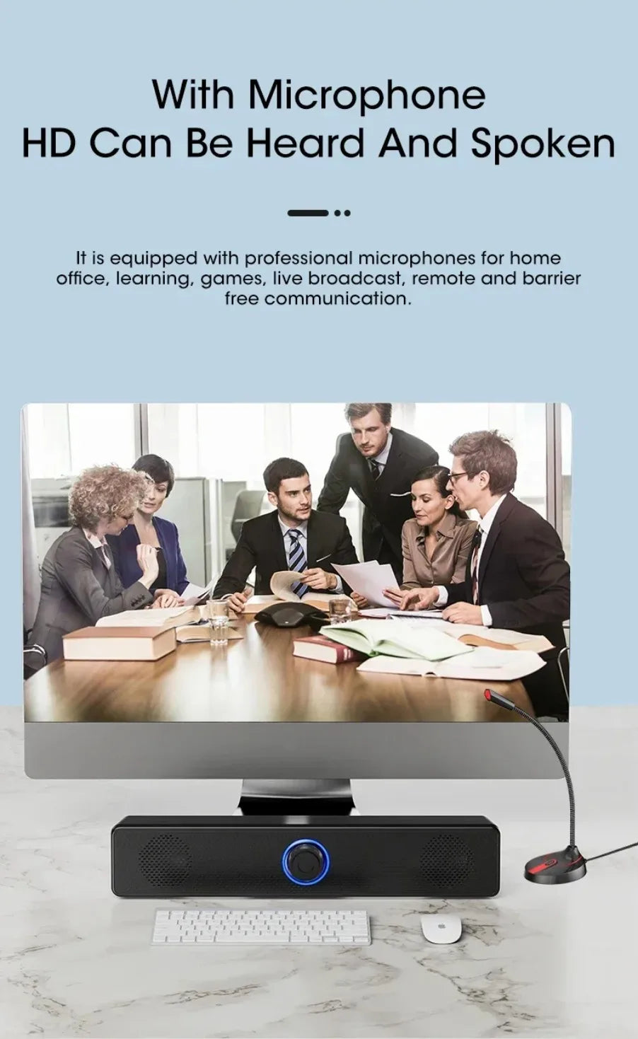 Soundbar Gamer Compacta para PC e TV – Bluetooth + Conexão Cabiada (Som Estéreo Surround 3D)