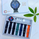 Smartwatch 7 em 1 Ultra Series – Kit com 7 Pulseiras, Tela HD 1.52", Chamadas Bluetooth e Carregamento Sem Fio (Android/iOS)