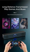 Soundbar Gamer Compacta para PC e TV – Bluetooth + Conexão Cabiada (Som Estéreo Surround 3D)