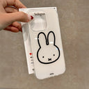 Capa Miffy Kawaii para iPhone XS / XR / 11 / 12 / 13 / 14 / 15 / 16 Pro Max – Anti-queda, Full Cover, Presente Fofo para Meninas