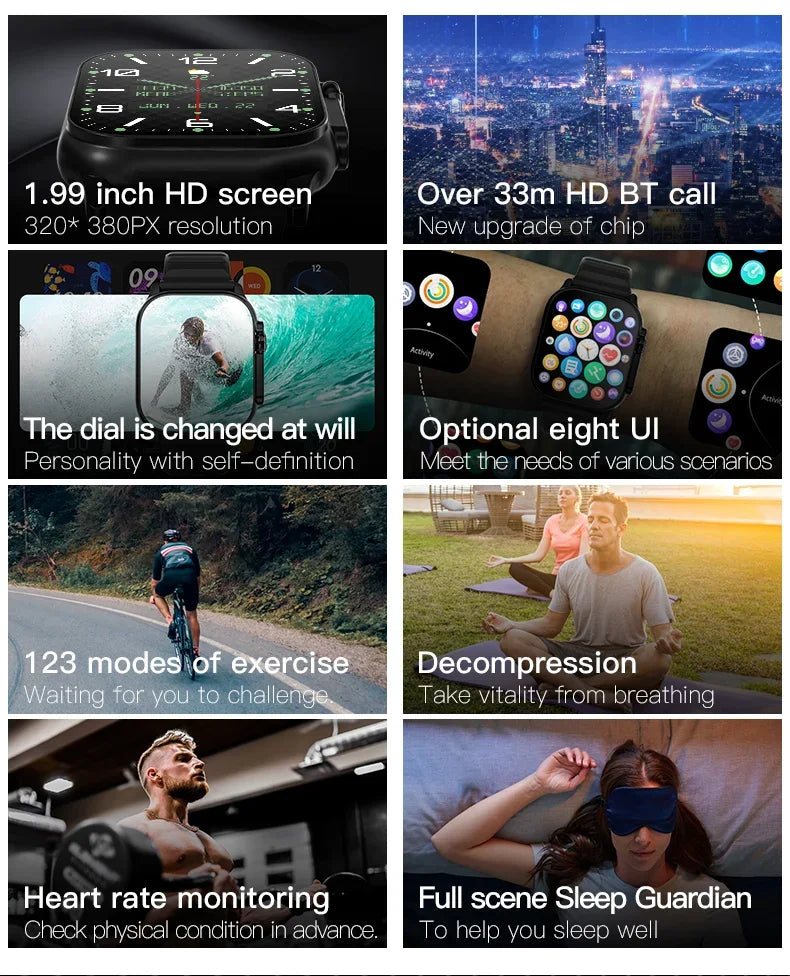 Smartwatch T900 Ultra 2 Big Screen 49mm – Faz Chamadas, NFC, Jogo Integrado e Tela Infinita 2.09" (Lançamento 2025)