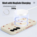 Capa Magnética Little Cherry para Samsung Galaxy S25 FE / S25 / S24 / S23 / S22 Ultra Plus – Soft Case com Alça e Carregamento Magsafe