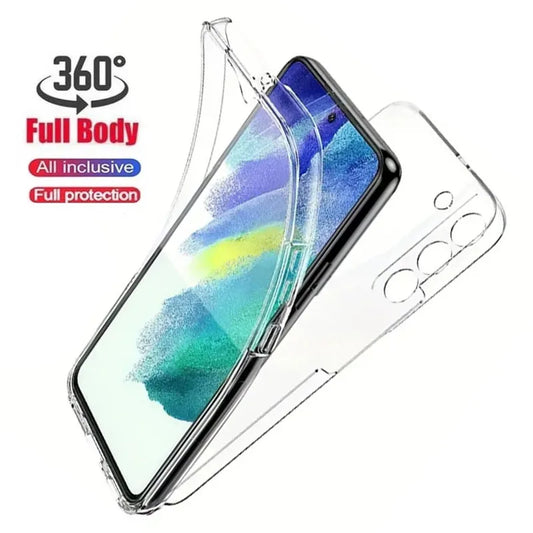 Capa Transparente 360° Full Wrap para Samsung Galaxy S21 a S25 Ultra – Anti-Arranhão e Anti-Dedo