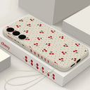 Capa Magnética Little Cherry para Samsung Galaxy S25 FE / S25 / S24 / S23 / S22 Ultra Plus – Soft Case com Alça e Carregamento Magsafe