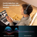 Headphone Bluetooth Baseus 5.3 Over-Ear Dobrável – Driver 40mm Hi-Fi, Áudio Espacial, Até 70h de Bateria, Wireless + Cabo