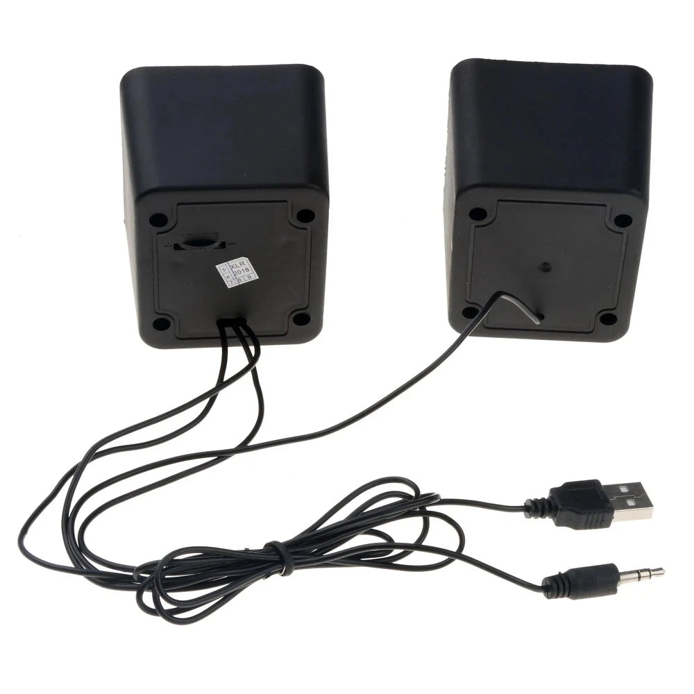 Kit Par Caixas de Som Mini para PC e Notebook – Áudio Estéreo 2.0 Compacto e Potente (Conexão USB + P2)