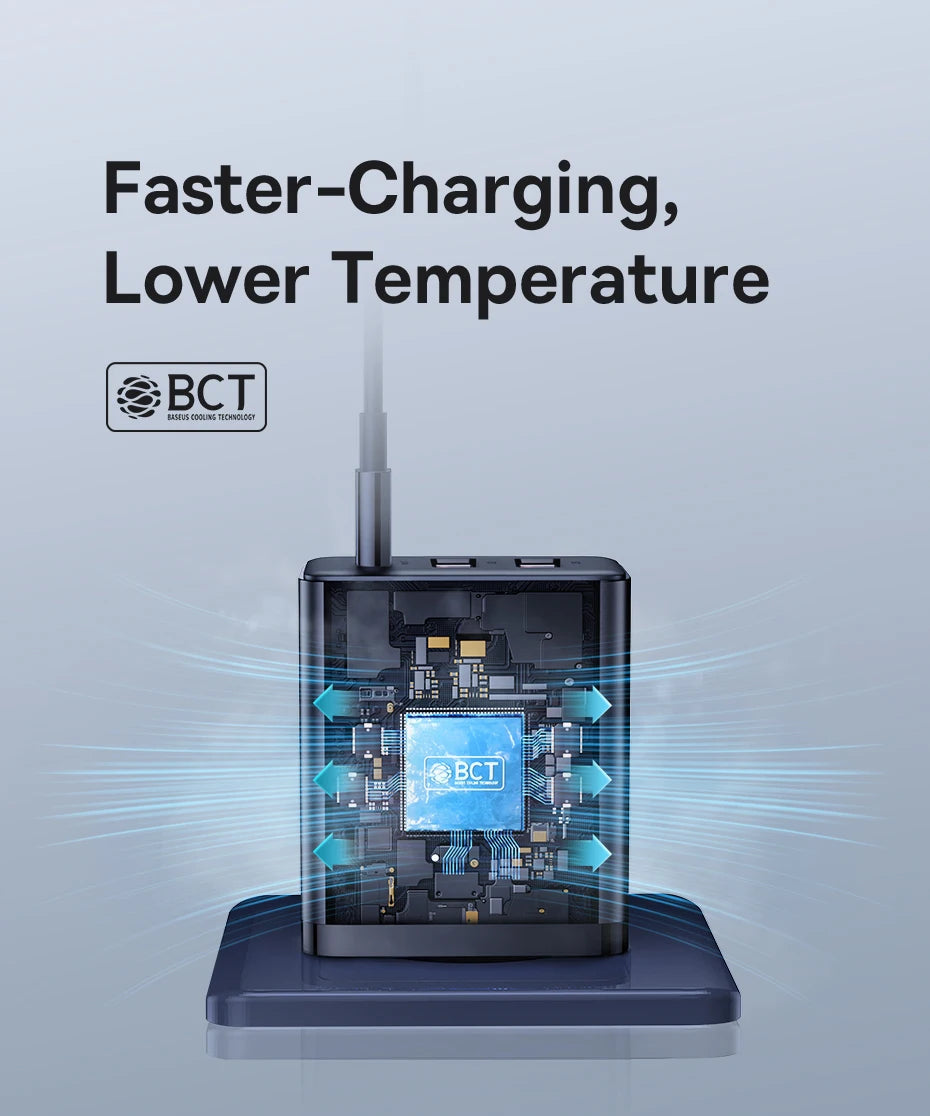 Baseus Carregador USB 30W com 3 Portas – USB-C PD + QC3.0 para iPhone, Samsung e Xiaomi