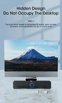 Soundbar Gamer Compacta para PC e TV – Bluetooth + Conexão Cabiada (Som Estéreo Surround 3D)