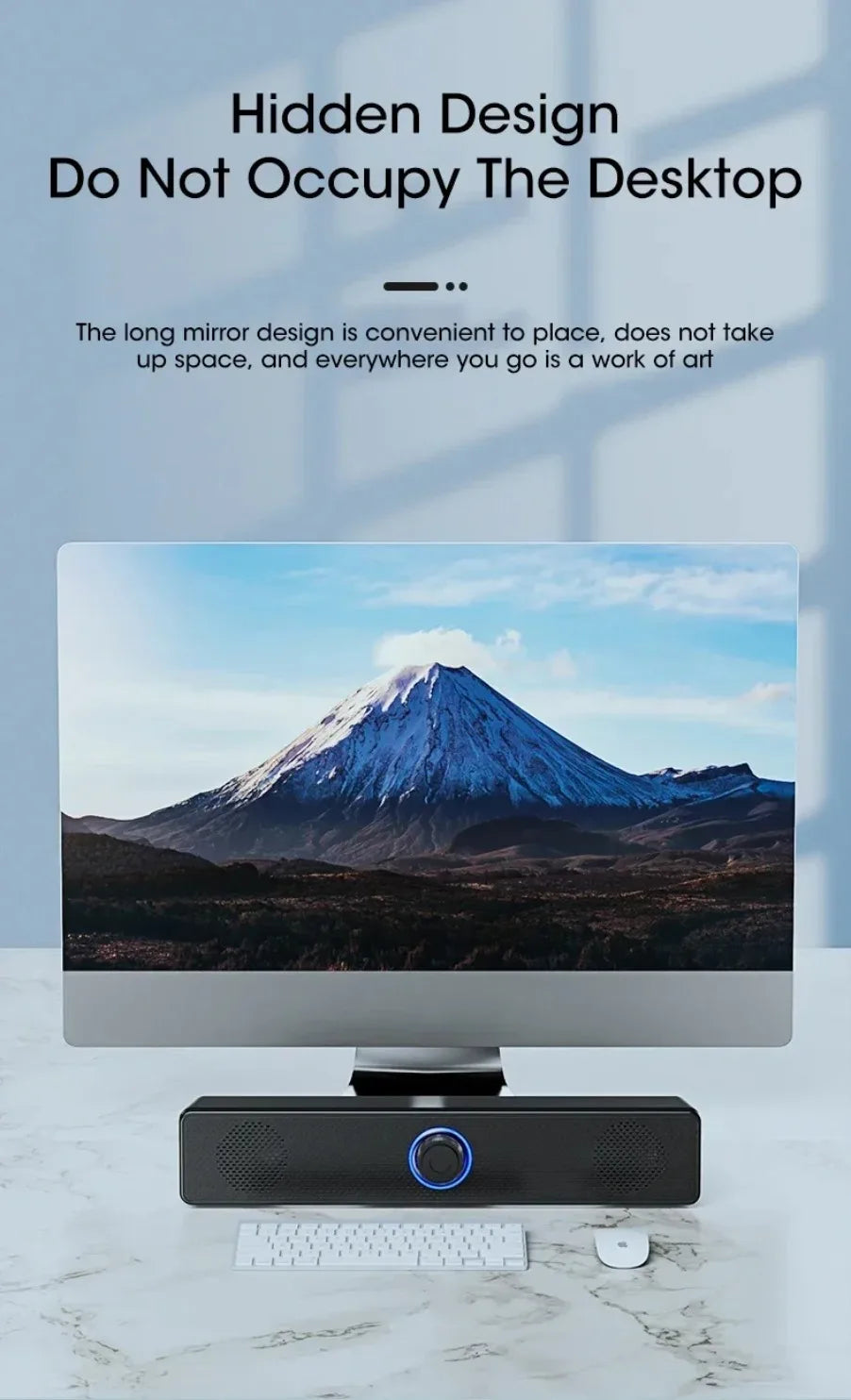 Soundbar Gamer Compacta para PC e TV – Bluetooth + Conexão Cabiada (Som Estéreo Surround 3D)