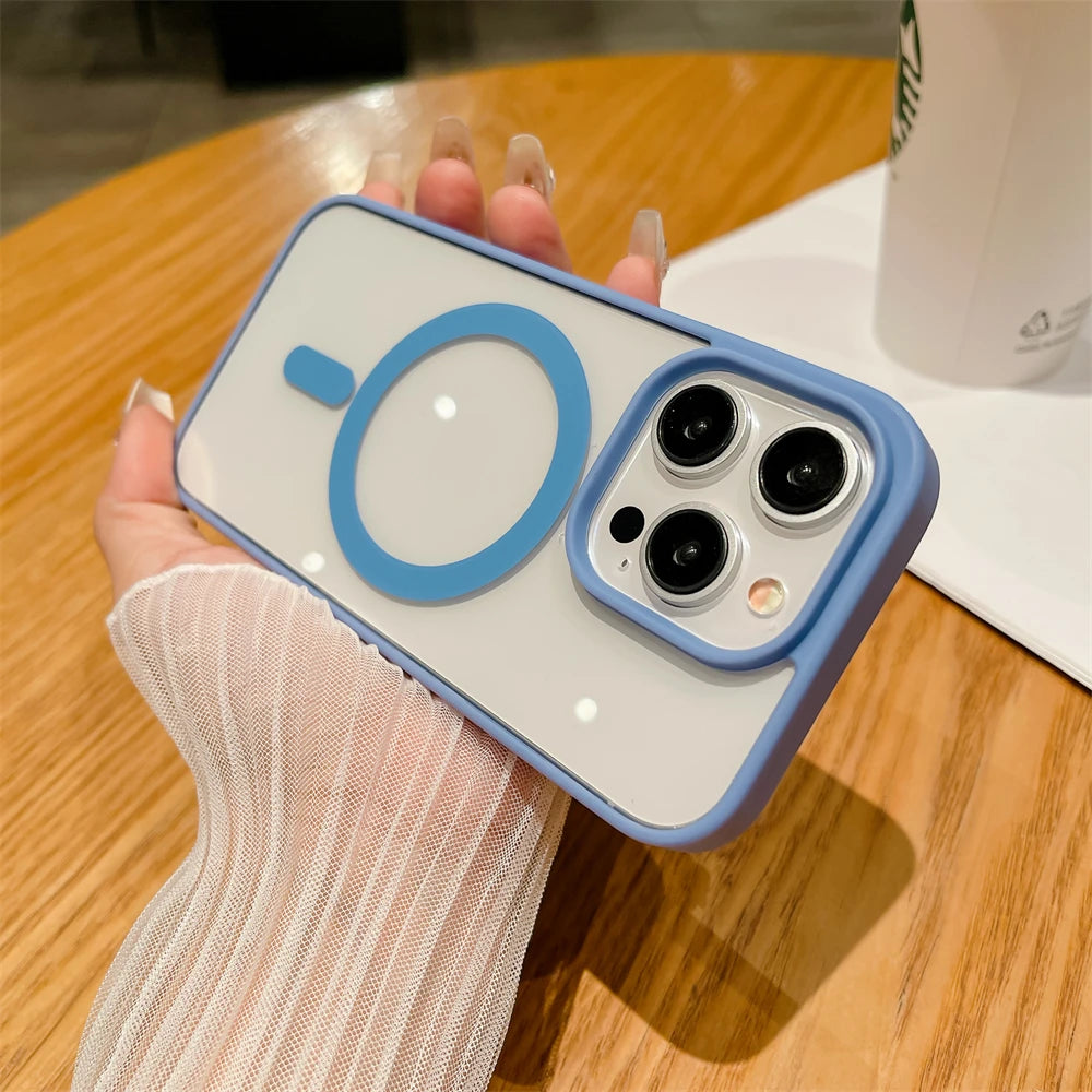 Capa Premium Antichoque Magsafe para iPhone 17 16 Plus 15 14 13 12 11 Pro Max XR 17Air – Bumper Magnético Transparente